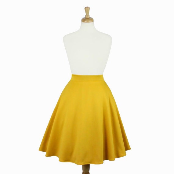 Mustard Yellow Full Circle Skirt by VintageGaleria on Etsy