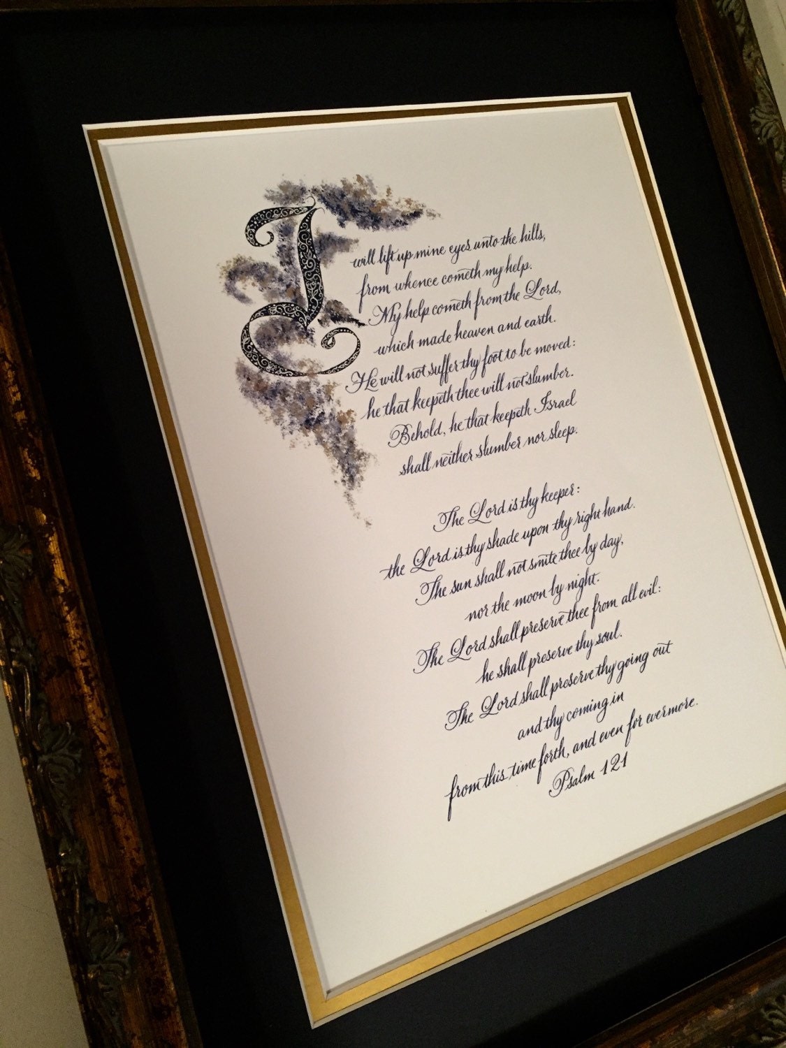 Psalm 121 king james version print of hand lettered