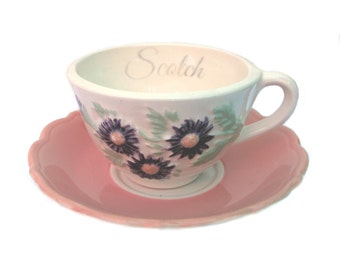 Sale - Imperfect - Scotch Altered Vintage Teacup and Saucer