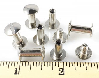CONCHOS Chicago Screws 1/2 inch Plain 25 pcs NP SILVER