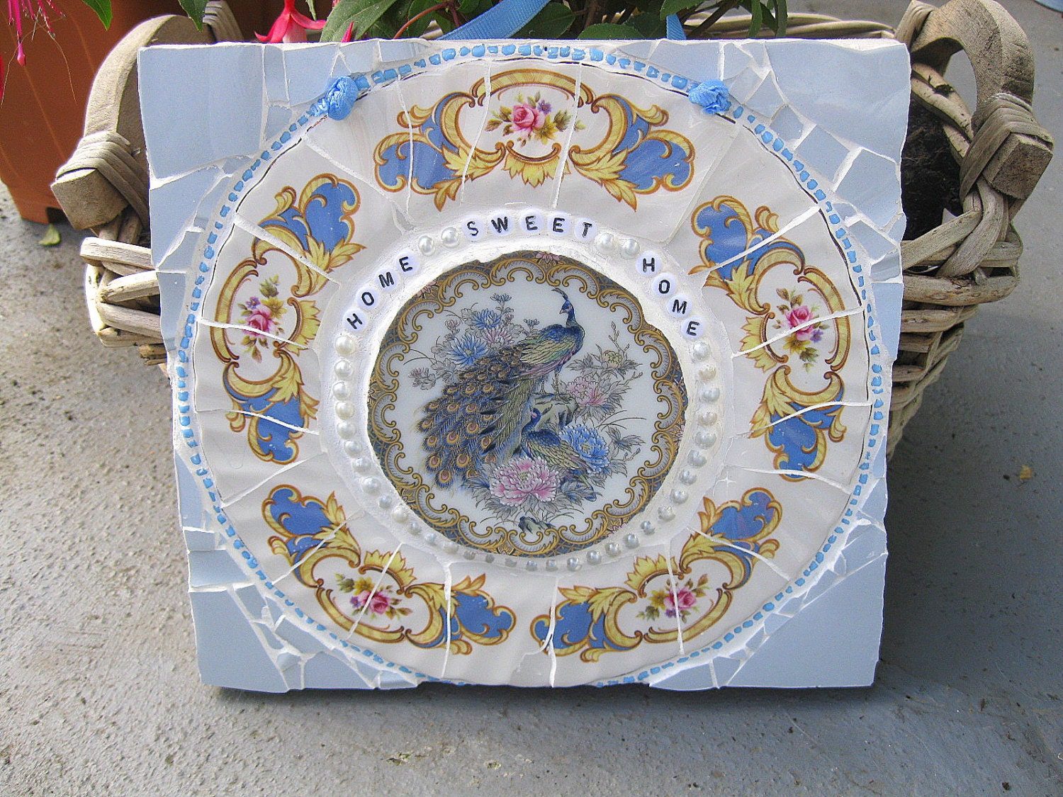 shabby chic mosaic plaque home sweet home free post to the shabby chic mosaic plaque home sweet home free post to the