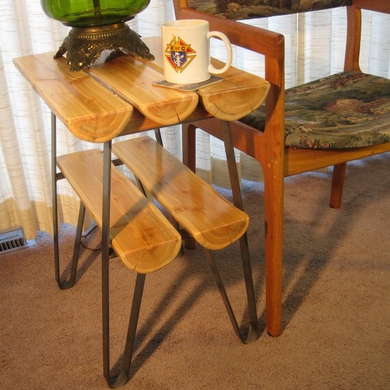 Long Legged End Table Metal Legs for DYI by RusticLiving on Etsy