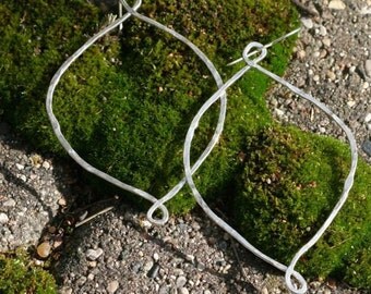 Large Signature Loopy Hoops Hammered Sterling Silver Hoop Earrings