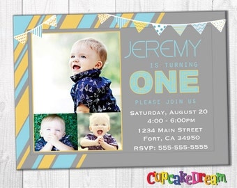 First Birthday Invitations, Boy Birthday Party