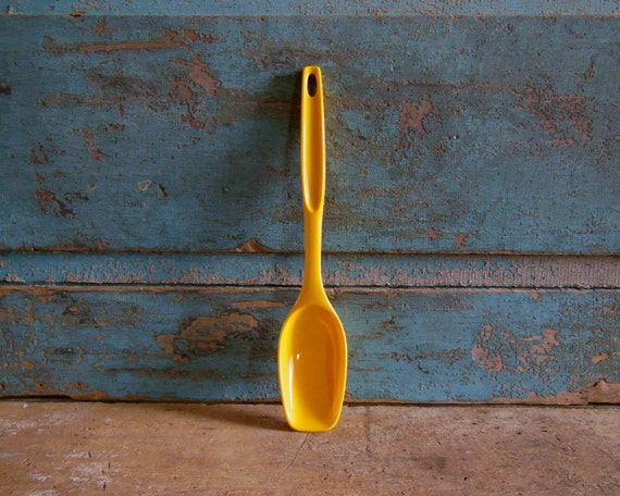 Foley Yellow Serving Spoon Vintage