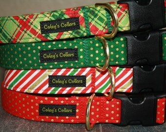 Christmas Dog Collar, Boy Dog Collar, Girl Dog Collar, Male Dog Collar, Female Dog Collar, Holiday Dog Collar, "Christmas Party Collection"