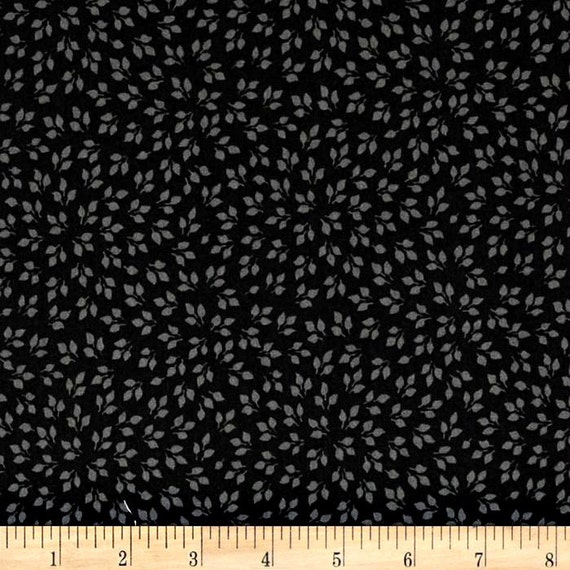 Free Spirit Black Cotton Quilt Fabric NEW BEDFORD by Denyse