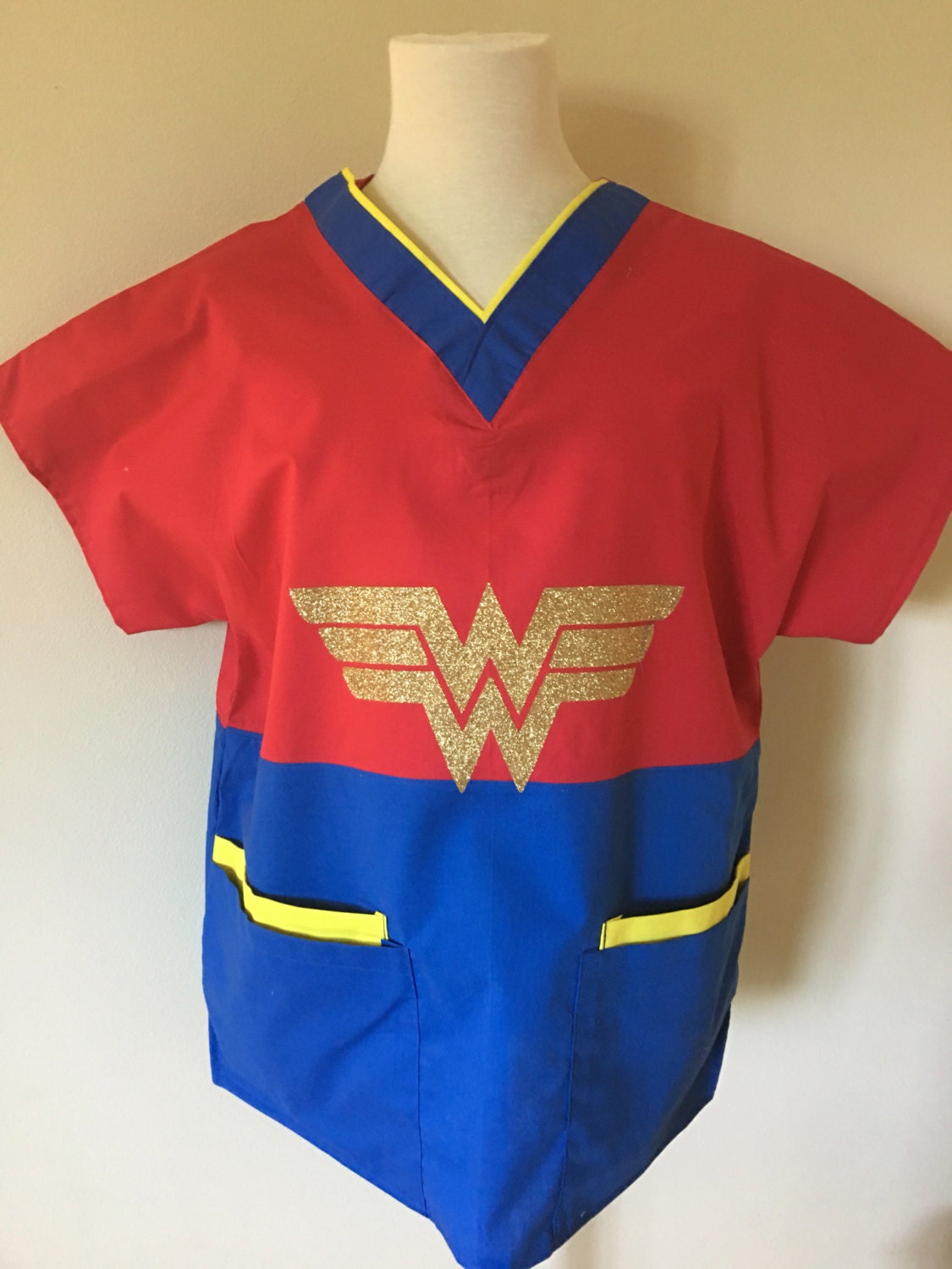 Wonder Woman scrub top superhero girl mecical scrub top
