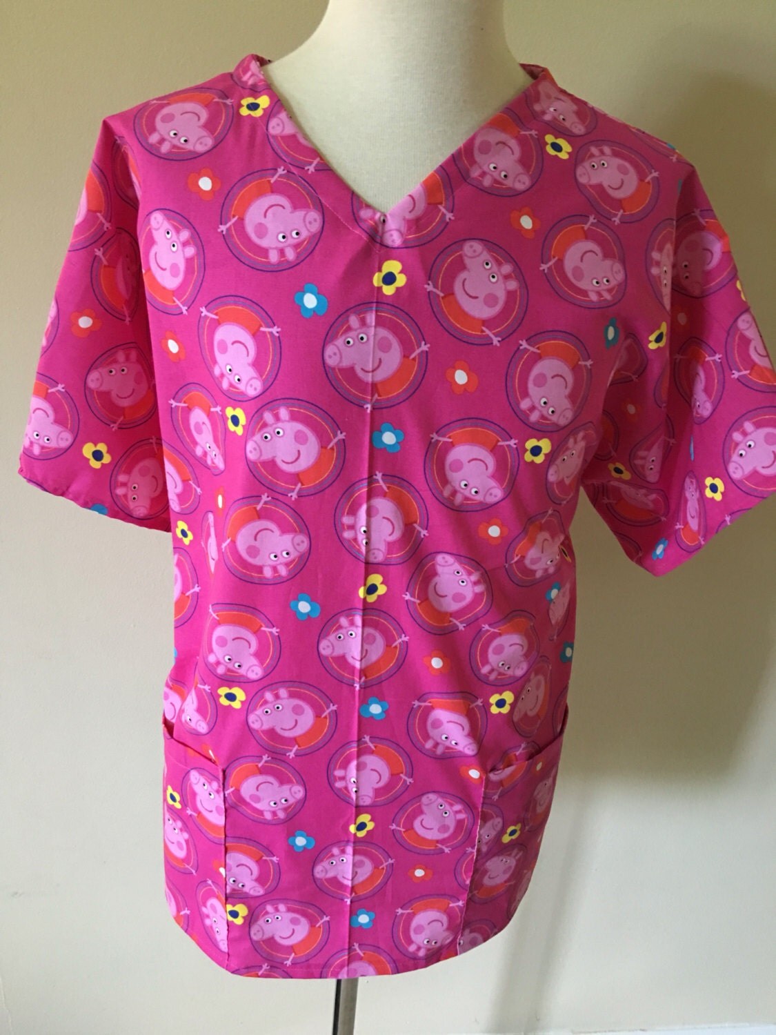 Peppa the pig disney medical scrub top scrub top or