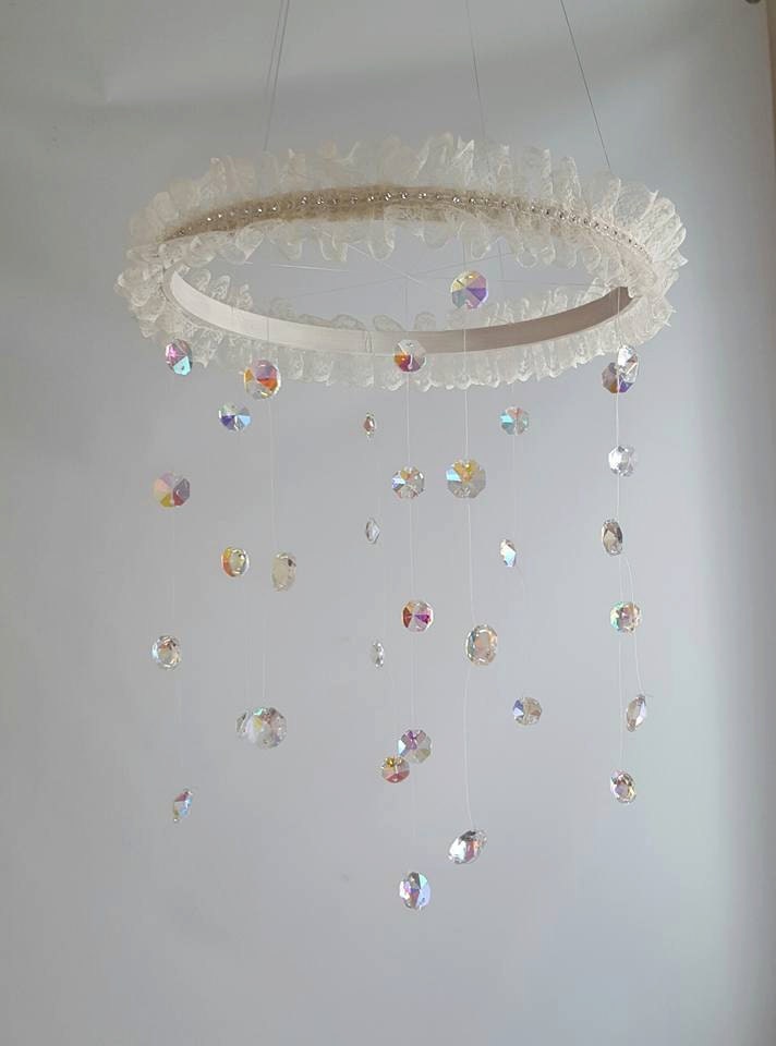 Crystal Mobile Ivory Lace Mobile Lace Crystal Mobile SMALL