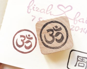 Om symbol namaste yoga rubber stamp
