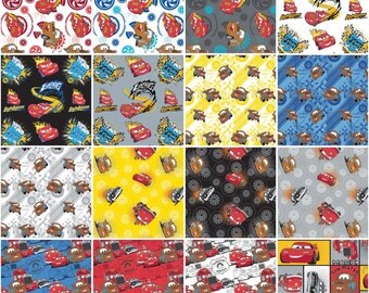 Disney Cars Quilt Fabric 16 Fat Quarter Set