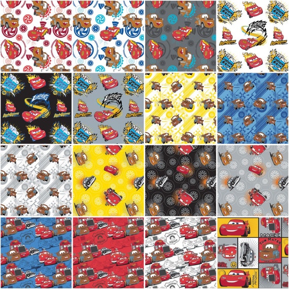 Disney Cars Quilt Fabric 16 Fat Quarter Set
