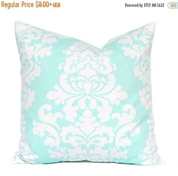 Sale Mint Pillow Covers Mint Green and White Throw Pillows