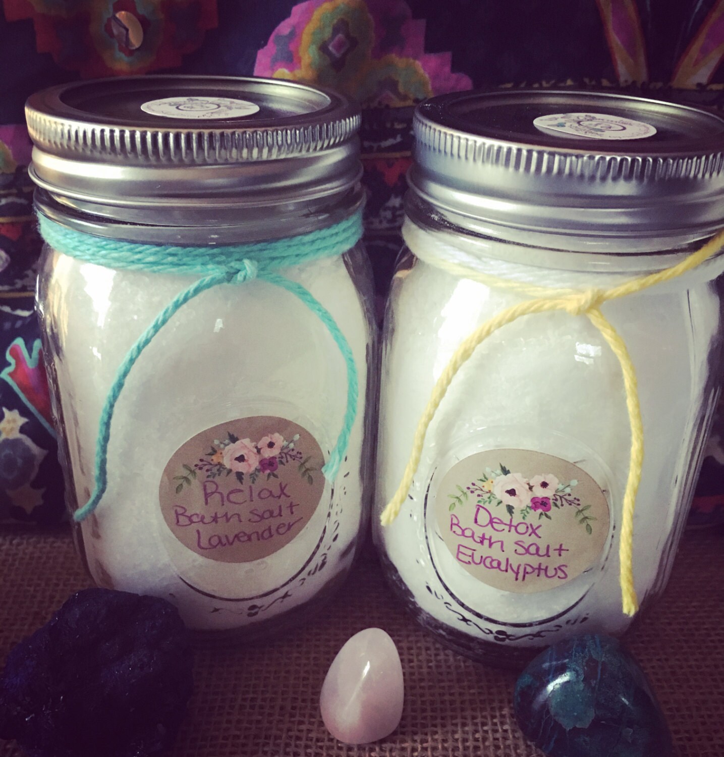 Detox Eucalyptus or Relax Lavender Homemade Organic Bath Salts