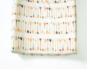 Arrow Changing Pad Cover, tribal changing pad cover, contoured changing pad covering, Falling Arrow, Tribal Nursery, Gender Netural Baby