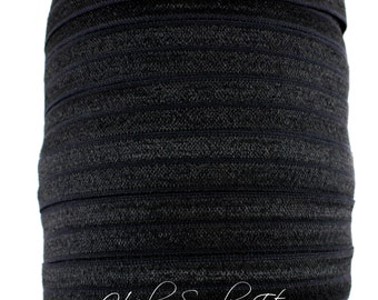 Black Fold Over Elastic - Fold Over Elastic, Hair Elastic Bracelet, Elastic, Hair Elastic Ties, Elastic Ribbon, Elastic Hair Bands