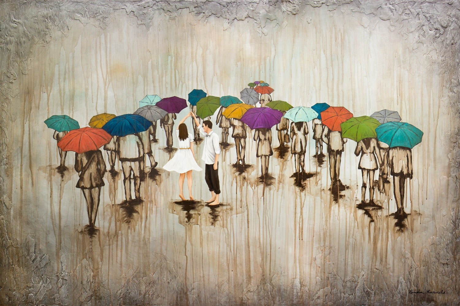 Couple Dance In The Rain Art Print titled Dance With Me in