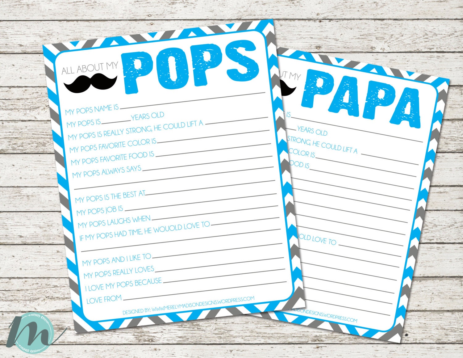 All About My Pops All About My Papa Questionnaire