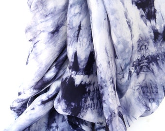 SALE ... shades of ink and indigo ... extra large hand dyed silk scarf ... night sky