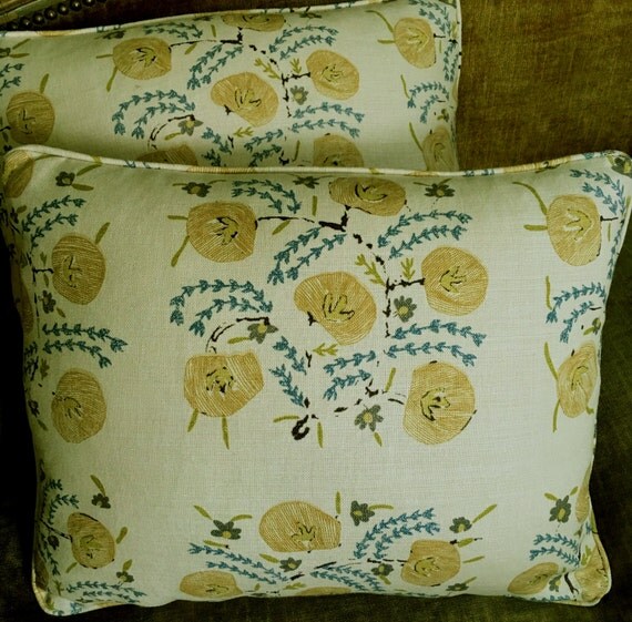 Penny Morrison Linen Fabric Custom Designer Throw Pillows