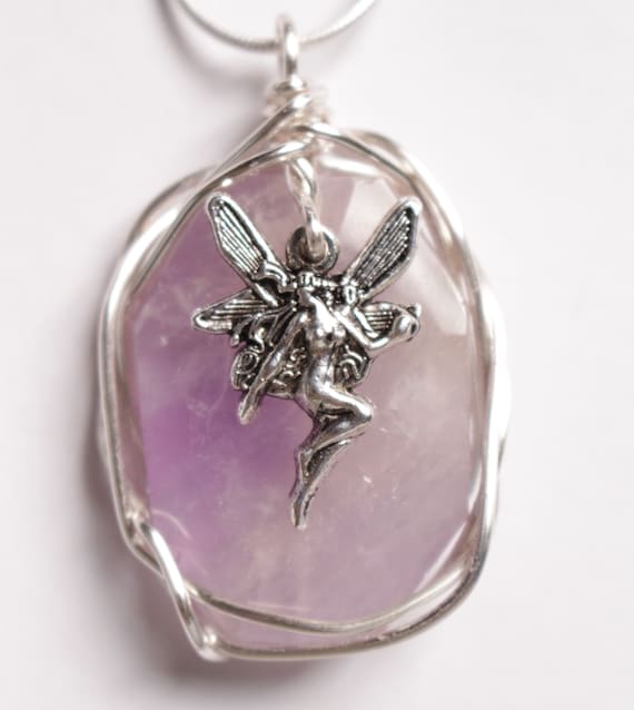 Fairy Necklace Amethyst Gem Stone by NevermoreBecomes on Etsy