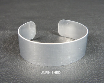Aluminum Cuff Bracelet Blanks, 3/4 inch x 6 inch, unfinished, for bead embroidery, polymer clay, decoupage, wire wrapping, alcohol inks