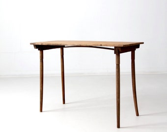 vintage wood folding table, tailors work table, sewing table