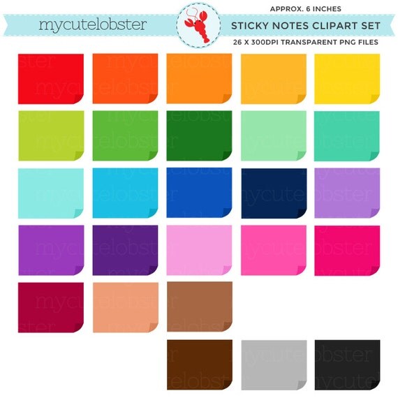 file notes sticky zip sticky of Set  art clip  Sticky Clipart Notes set notes Rainbow