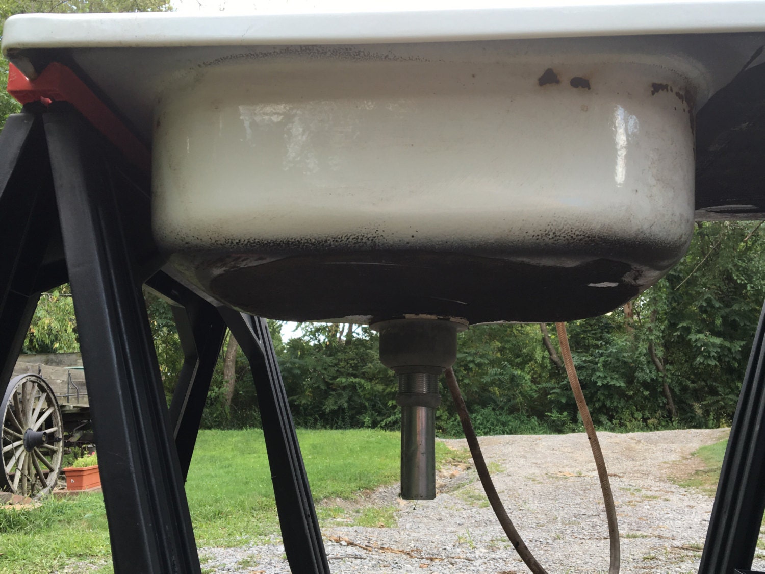 Reserved for private sale. Vintage Farmhouse Sink White