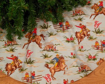 Western Christmas Tree Skirt Cowboy Tree Skirt by KaysGeneralStore