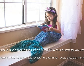 Crochet Pattern for Mermaid Tail Blanket - DIY Tutorial to make it yourself - Welcome to sell finished items