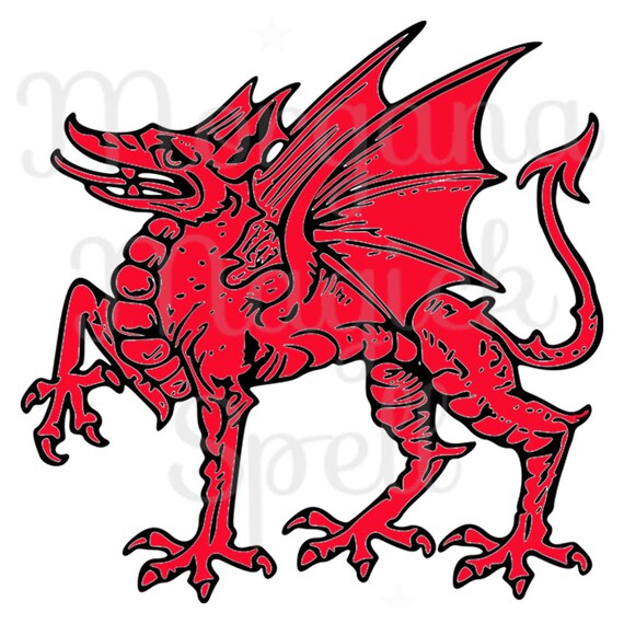 WELSH DRAGON Royalty Free Clip Art Illustration Wiccan