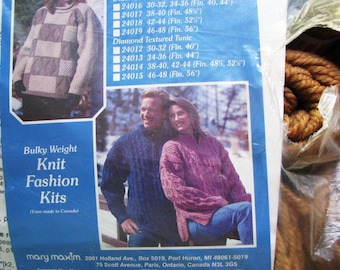 Sweater Knitting Kit Pullover Or Tunic Mary Maxim Vintage