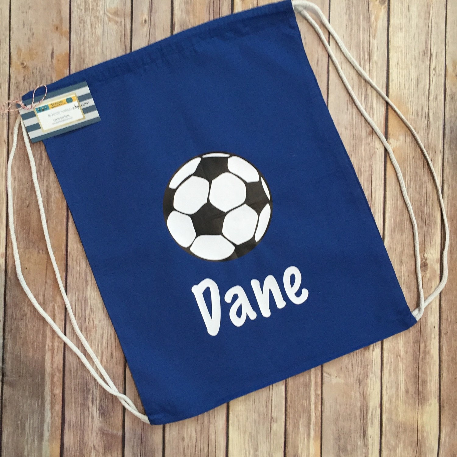 Personalized Soccer Drawstring bag by 3craziemonkeys on Etsy