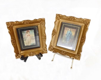 Vintage Pinkie and Blue Boy Pictures Prints, Framed Prints, Wall Decor, 1970s Vintage Decor, Home Decor, Collectible Prints Pictures
