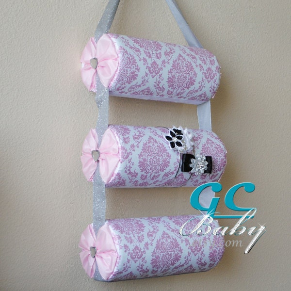 Sparkle Pink Hanging Headband Holders Bolster or by GCBaby on Etsy