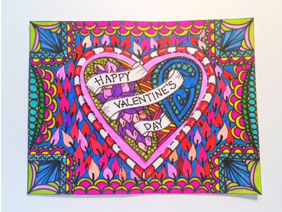 Downloadable Color Your Own Valentine's Day Card