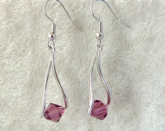 Swarovski Crystal Earrings - Amethyst
