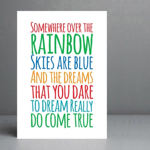 Somewhere Over The Rainbow Wizard of Oz by silvermoonprints