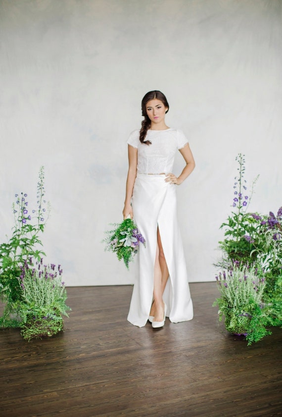 midi skirt and top set for wedding