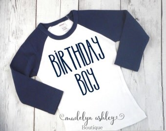 Boy Birthday Shirt-First Birthday Boy Outfit-First Birthday Boy Shirt-First Birthday Shirt-First Birthday Boy Gift-Navy Blue Raglan Shirt