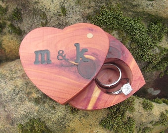 Heart Ring Box | Cedar Ring Box | Ring Box Proposa | Ring Box Ring Bearer| Unique Ring Box