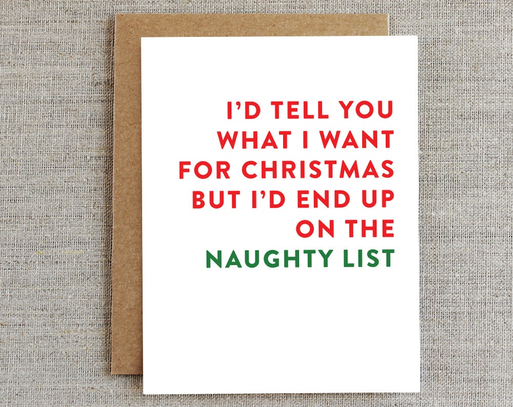 Funny Christmas Card Naughty Christmas Card Christmas Card