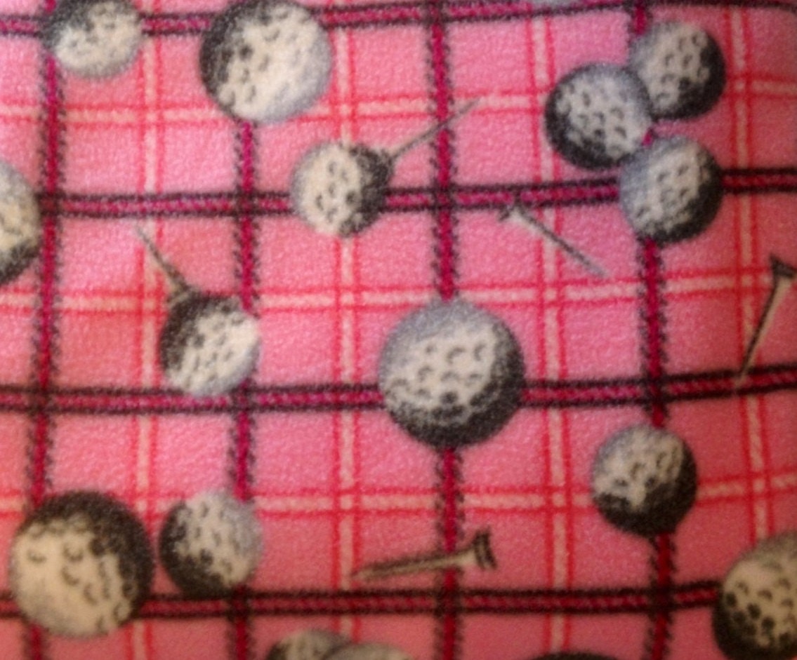 Pink Golf Polar Fleece Fabric by the Yard