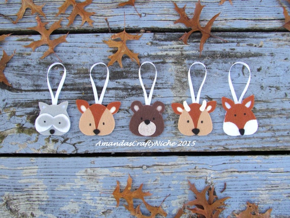 felt woodland animal ornaments by amandascraftyniche on etsy felt woodland animal ornaments by amandascraftyniche on etsy