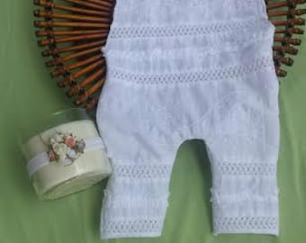 White Lace Romper, Tieback, Photo Prop, Upcycled