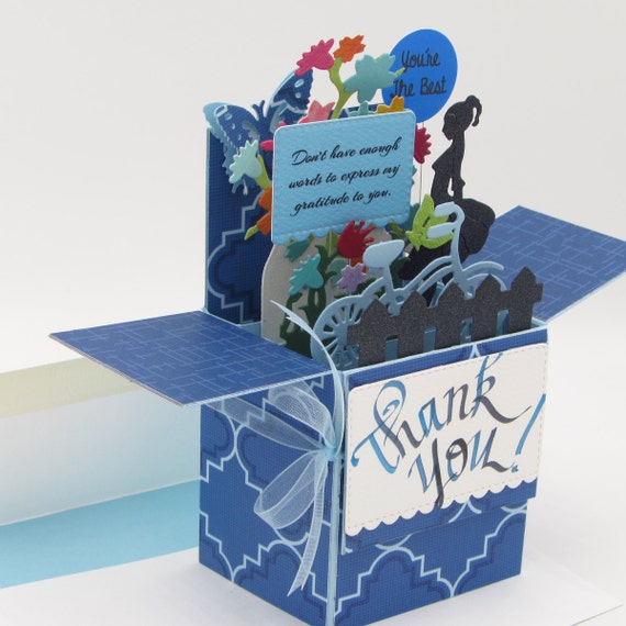 explosion box card thank you card in a box card for her