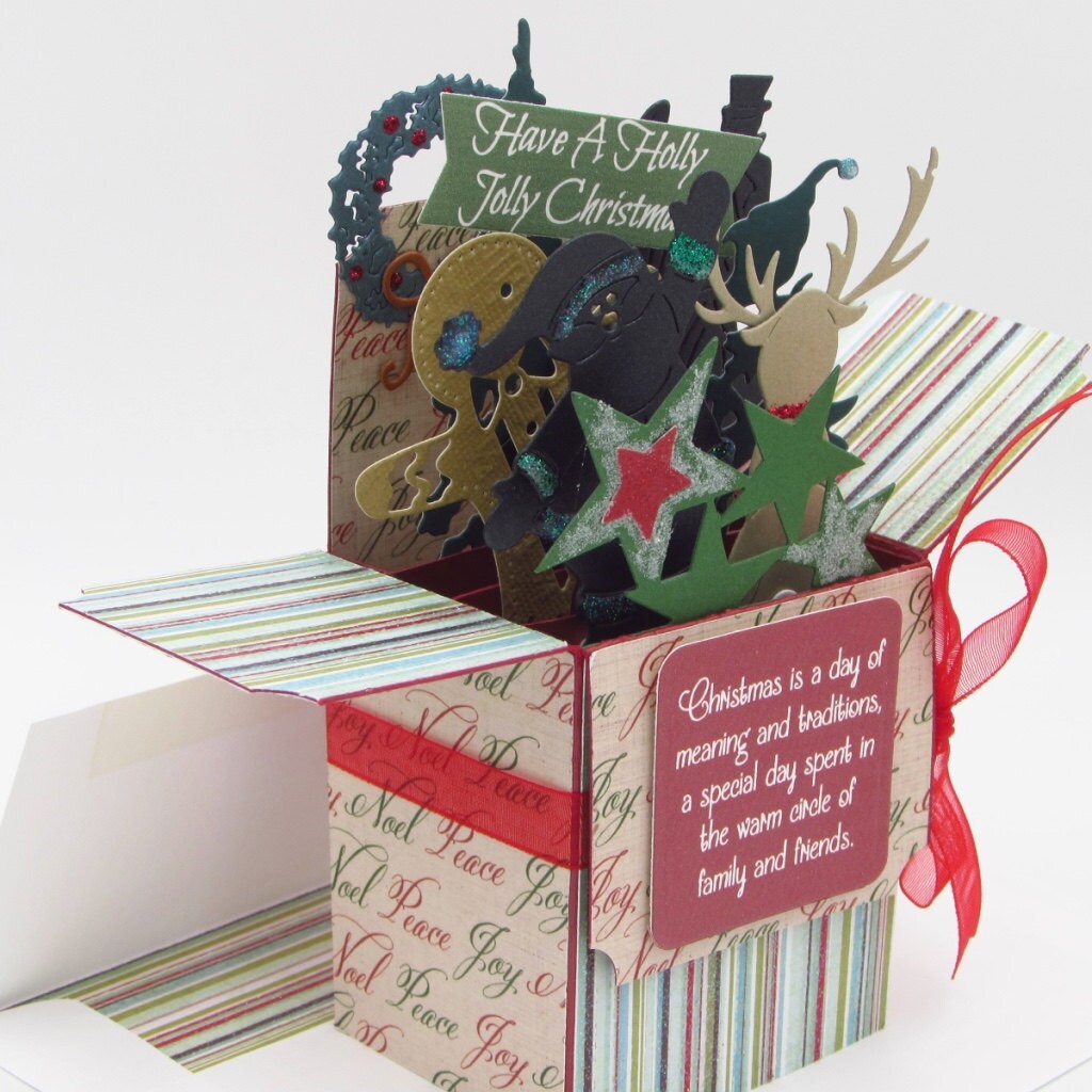 Merry Christmas Card In A Box Handmade Christmas Card