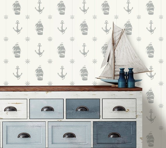 Nautical Wallpaper Peel and Stick Wallpaper Repositionable